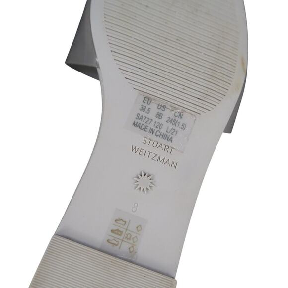 Stuart Weitzman Shoes Womens 8 Sandal Slides Jelly Flat Square Toe Grey Summer - Picture 13 of 13